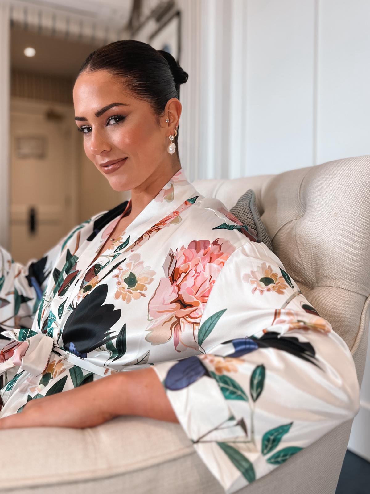 Floral Kimono in White
